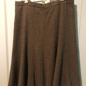 NWOT - Vintage Elegant Brown Herringbone Skirt